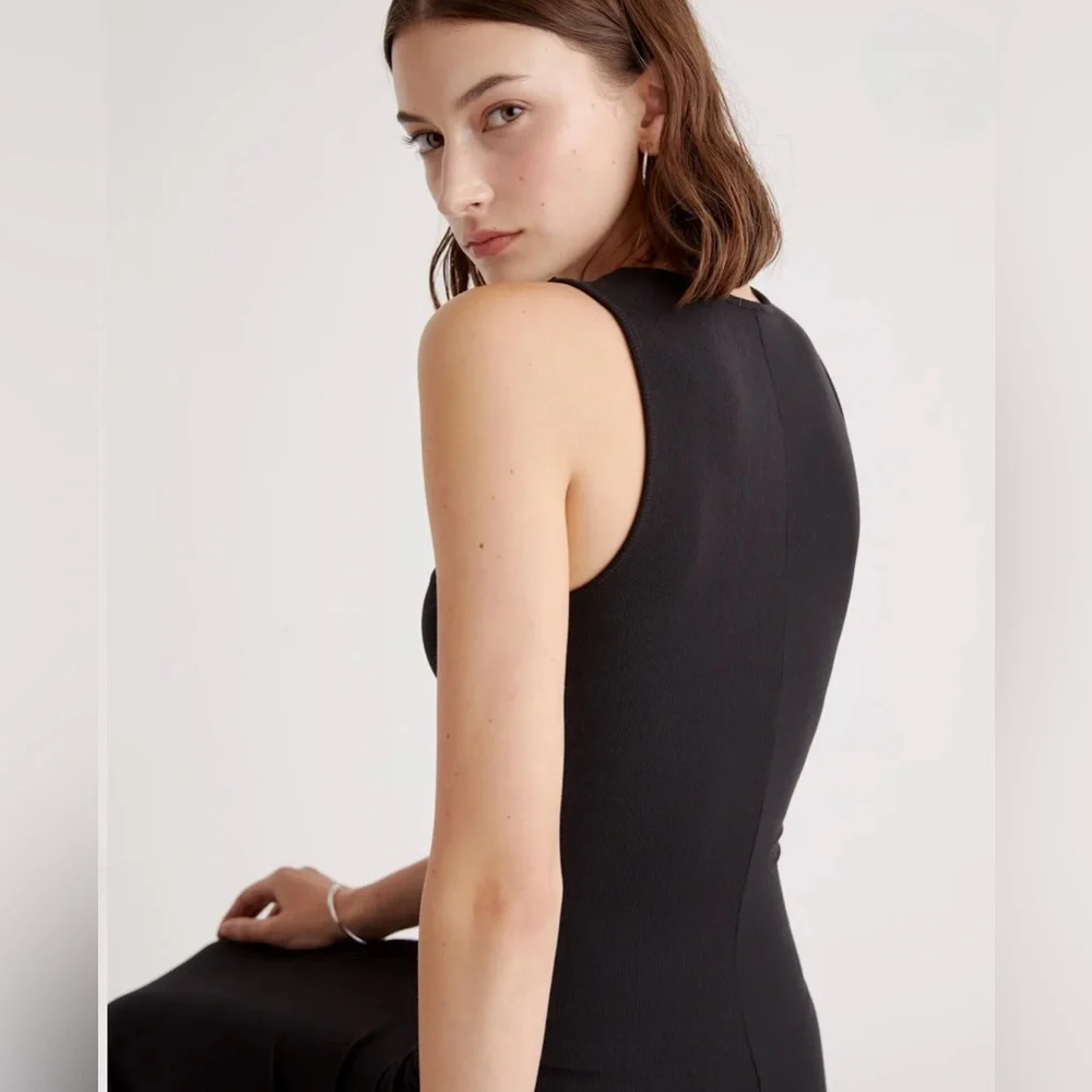 Quince Tencel Rib Knit Tank Midi Dress XS NWT - Picture 6 of 8